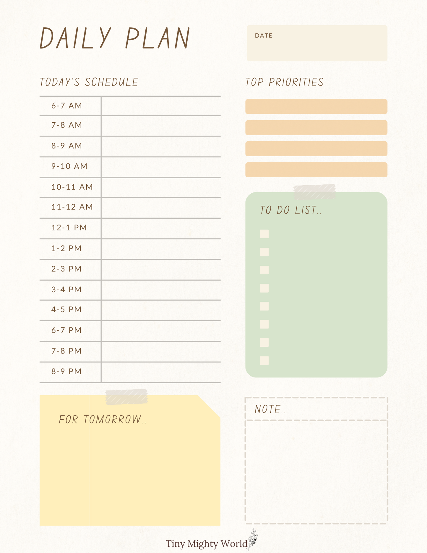 MINIMALIST DAILY PLANNER