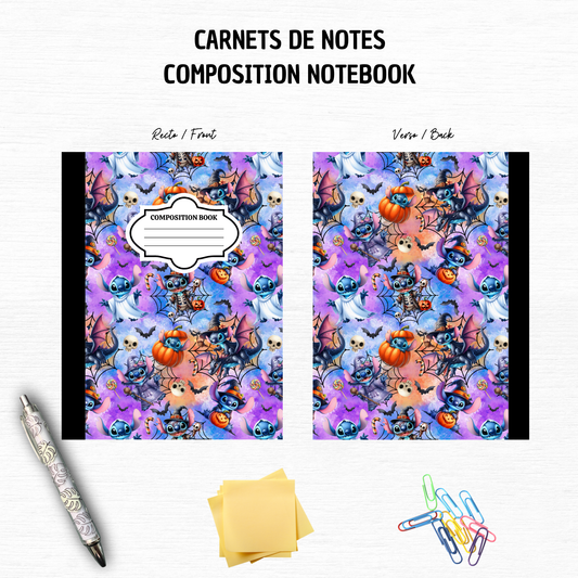 Halloween Spooky Blue Alien    - Composition Notebook – 7x10 inches, 100 Lined Pages – Trendy Stationery (Copy)