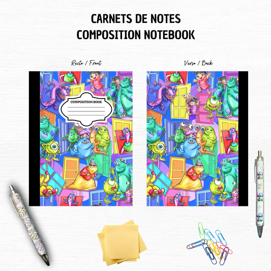 Monster Mix Doors    - Composition Notebook – 7x10 inches, 100 Lined Pages – Trendy Stationery (Copy) (Copy)