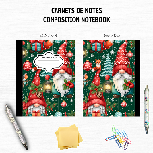 Christmas Gnomes - Composition Notebook – 7x10 inches, 100 Lined Pages – Trendy Stationery (Copy) (Copy) (Copy)