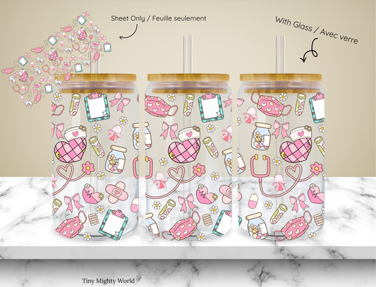 (Copie) (Copie) Décalcomanie UV DTF ou tasse en verre – Option tasse de 16 oz ou feuille de transfert - Bande