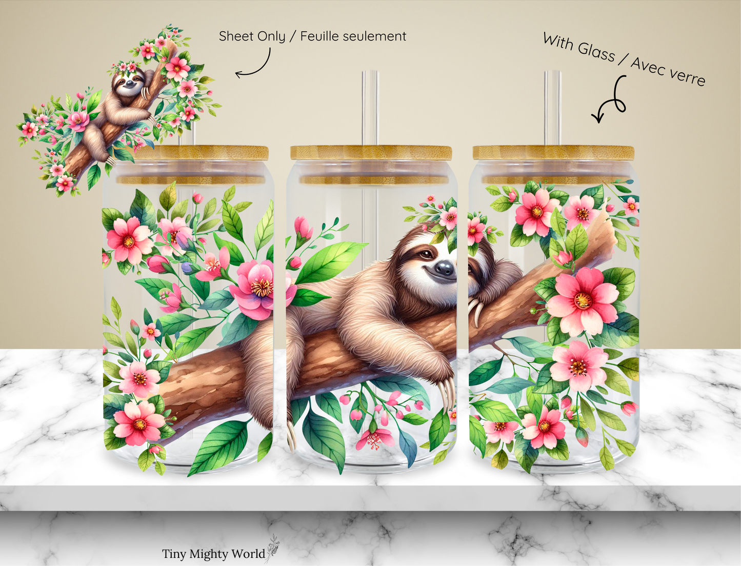 (Copie) (Copie) Décalcomanie UV DTF ou tasse en verre – Option tasse de 16 oz ou feuille de transfert - Bande