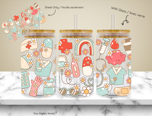 (Copie) (Copie) Décalcomanie UV DTF ou tasse en verre – Option tasse de 16 oz ou feuille de transfert - Bande