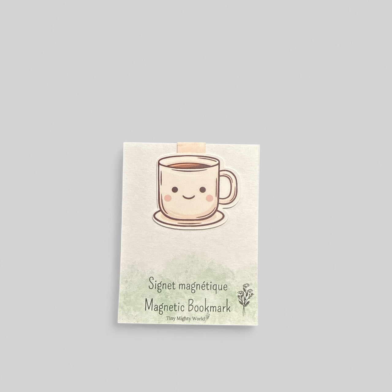 Coffee Mug  - Die-Cut Magnetic Bookmark – Artistic Page Holder