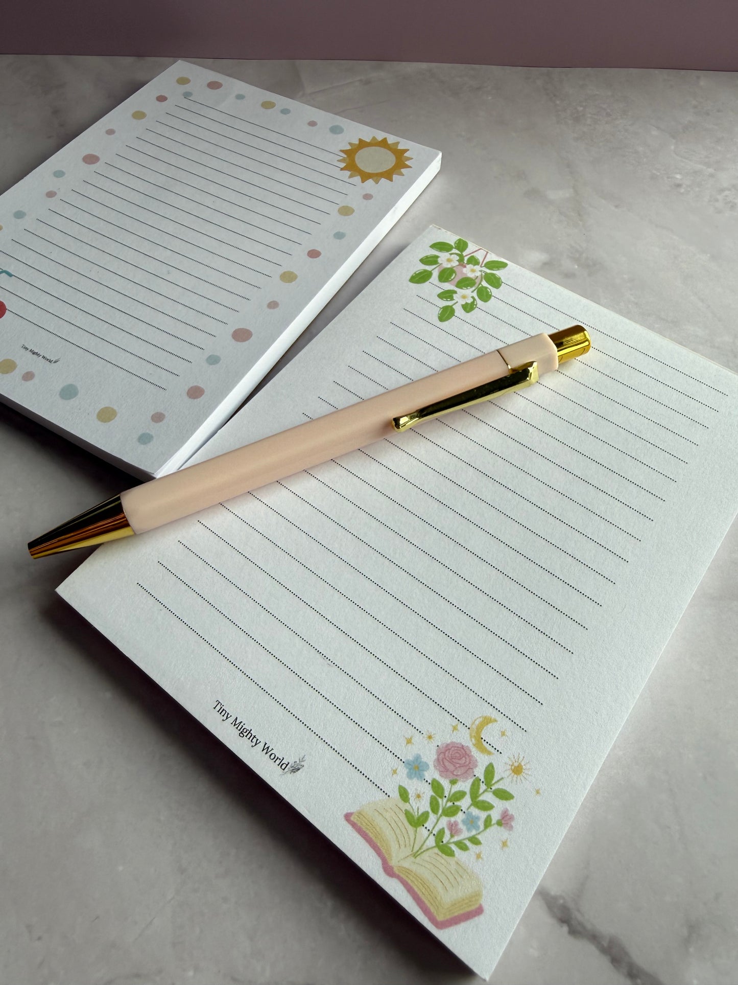 Pastel Ballpoint Pen Set | Black Ink | Gold Accent | Tiny Mighty World