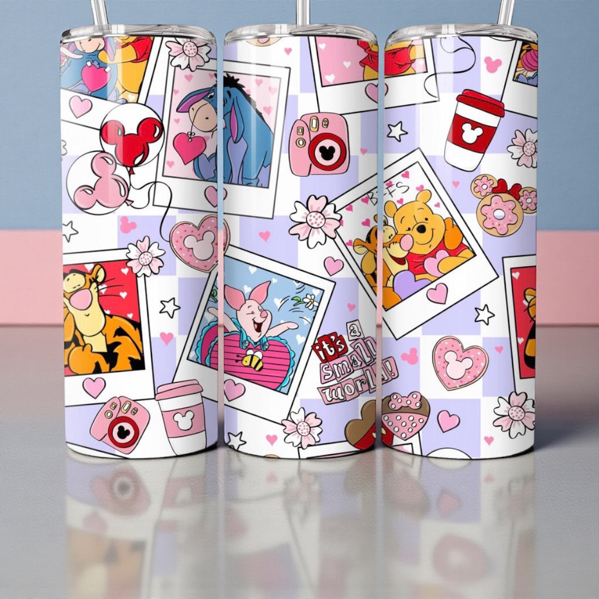 Tumbler 20 oz -  Yellow Bear Love Heart Tumbler - Insulated Stainless Steel