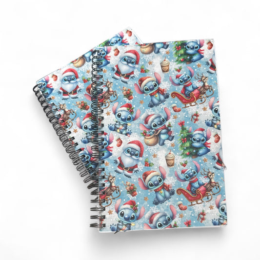 Christmas Blue Alien Notebook | 80 Pages Lined Journal for Writing, School & Work