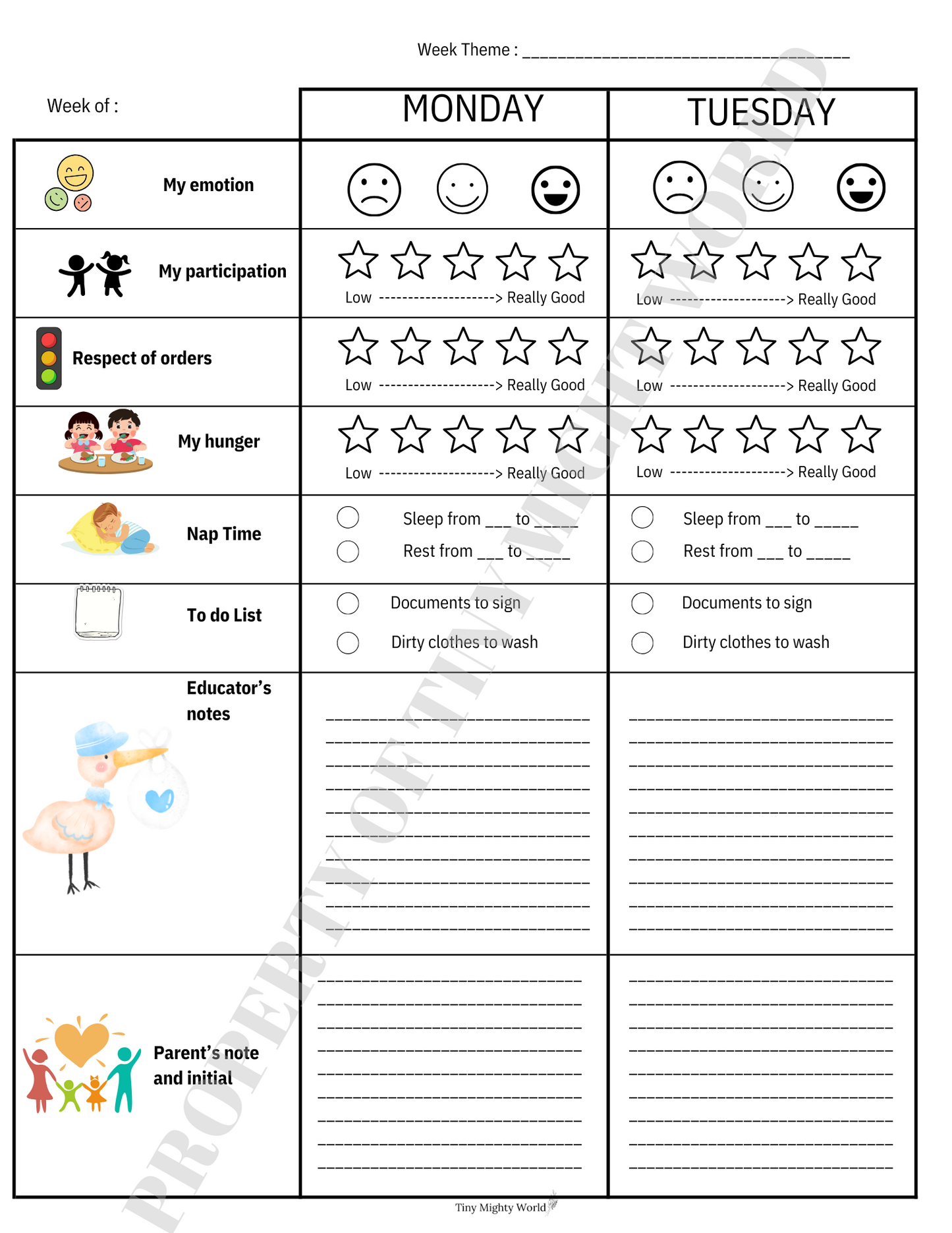 Communication Planner Daycare