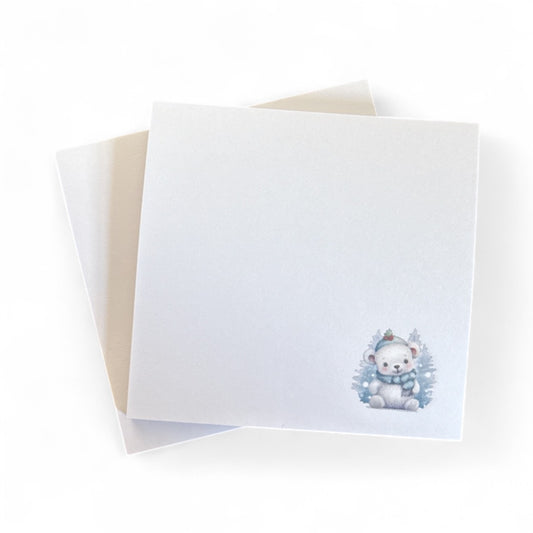 White Polar Bear - Christmas - Sticky Notes 3x3 – 50 Pages | Cute & Practical Notepad for Home, School, or Office