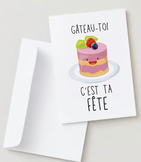 Carte de souhaits Bonne Fête Gâteau-Toi