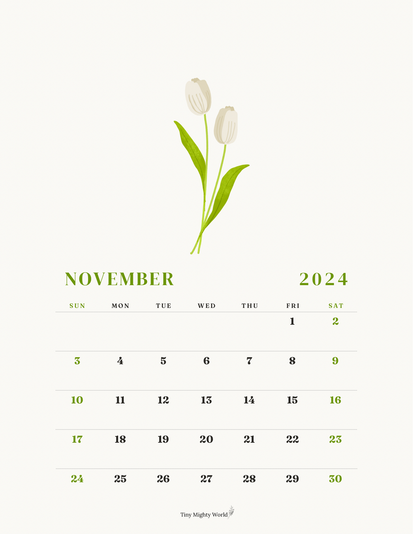 2024 Large Calendar Floral / Color