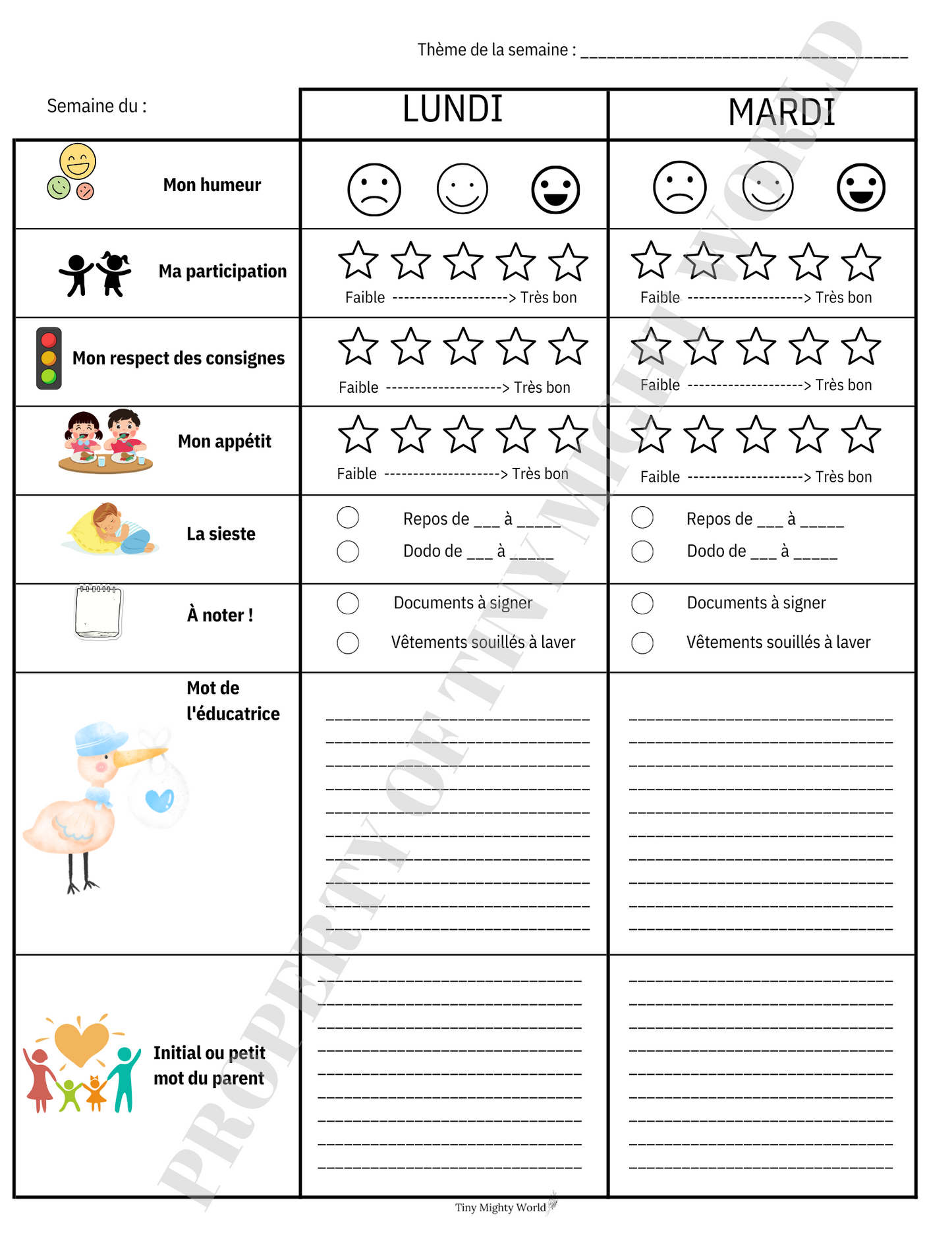 Communication Planner Daycare