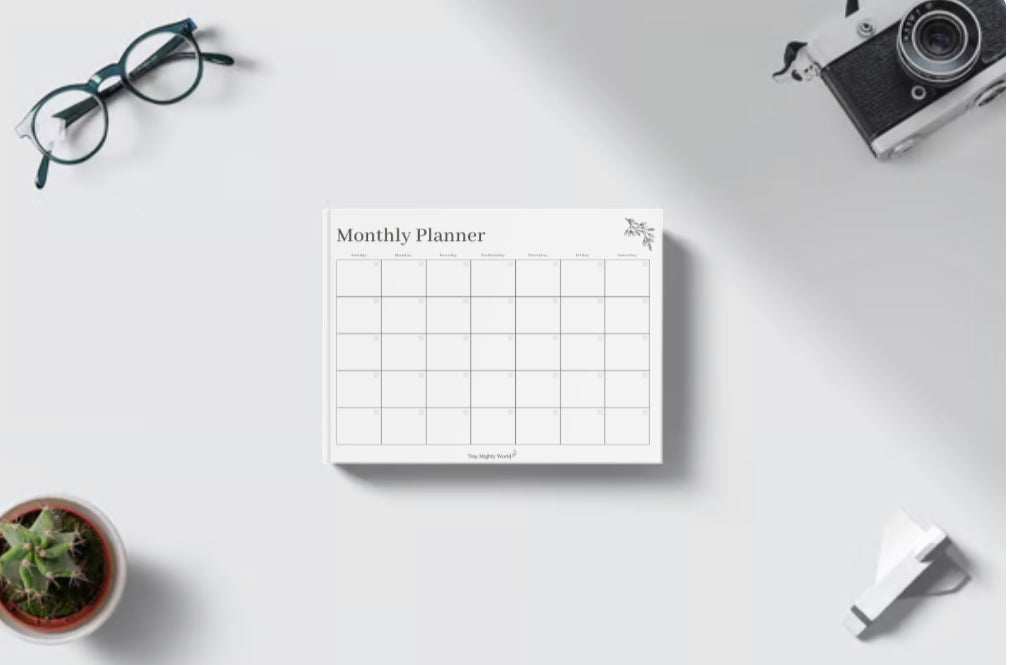 Monthly Planner Notepad (no dates)