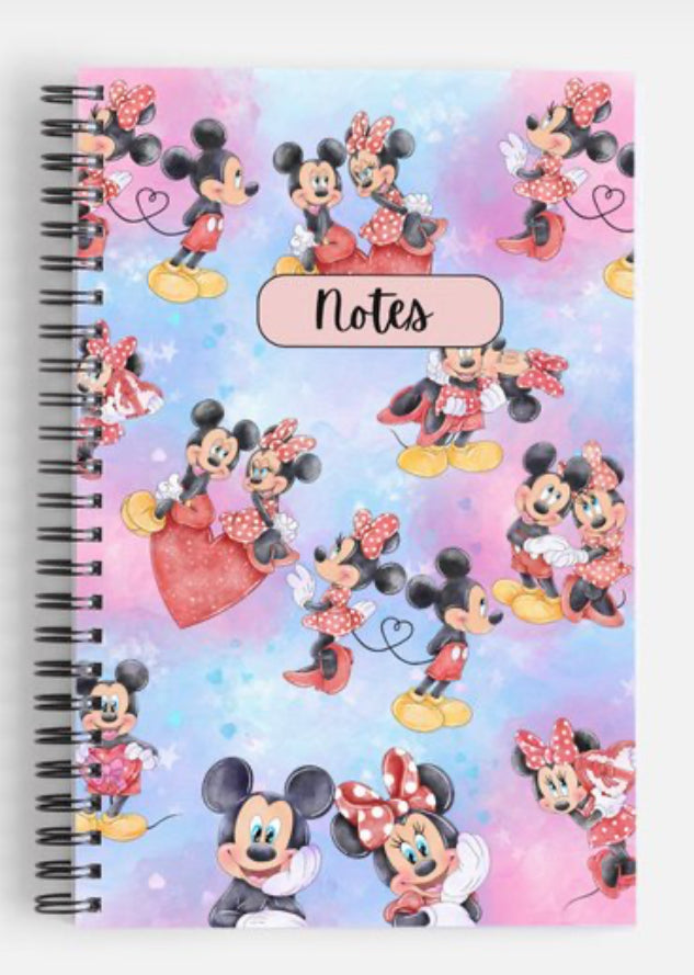 Cartoon Lovers Blue Red Notebook | 80 Pages Lined Journal for Writing, School & Work (5,5x8,5 inch)