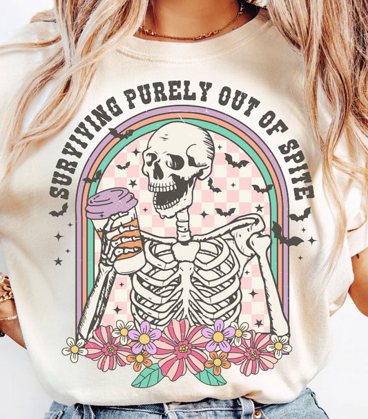 DTF Transfer Skeleton Coffee