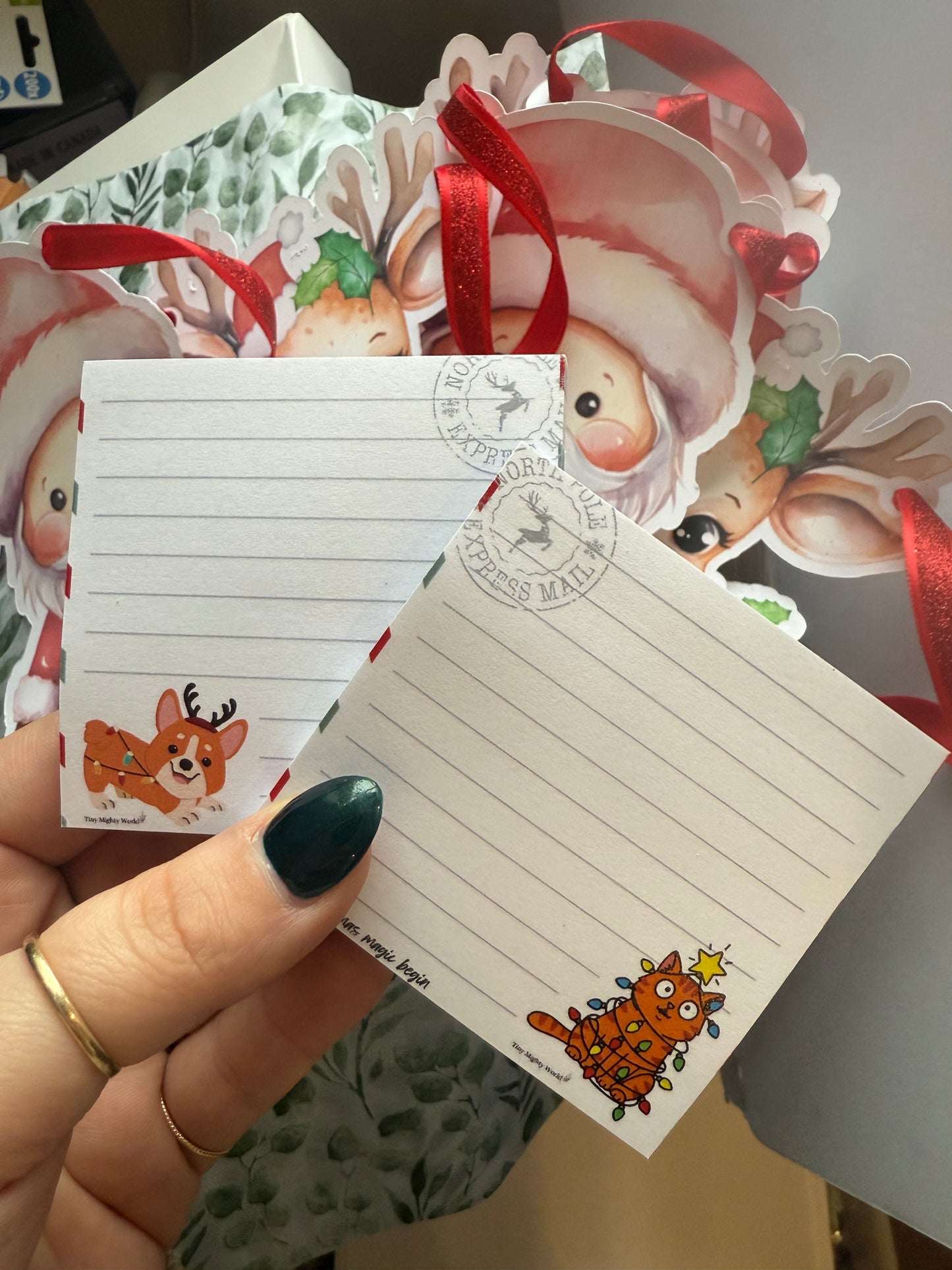 Christmas Post it Limited —Christmas Post-it Notes 🎄✨ Corgi & Cat