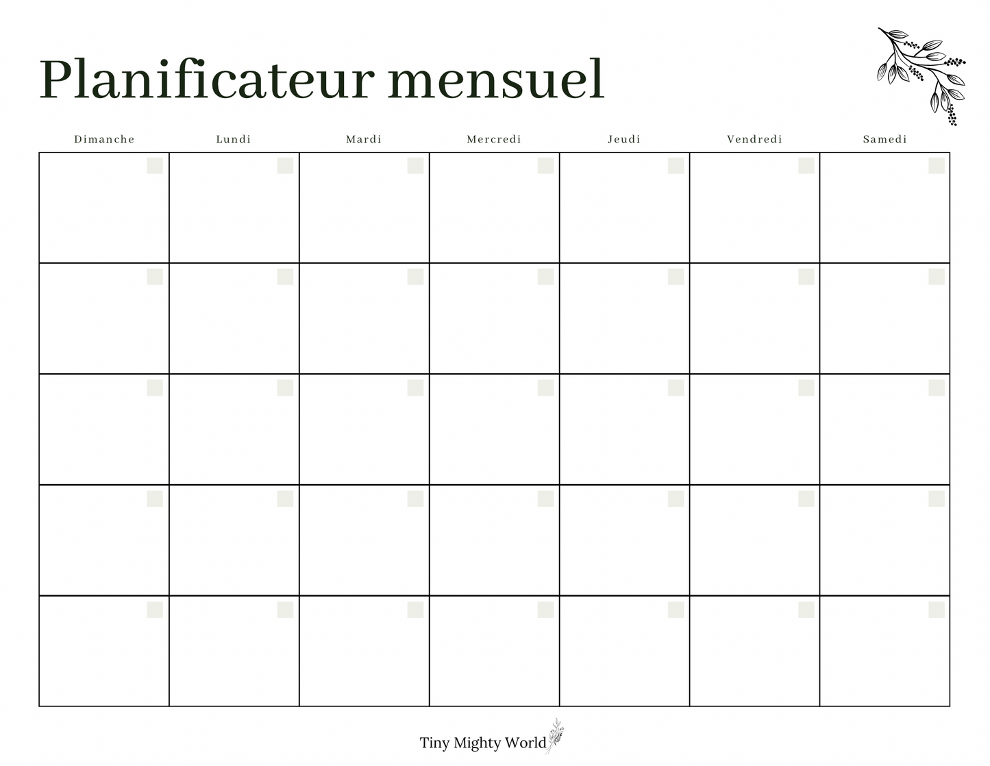 Minimalist Monthly Planner PDF