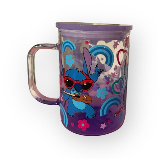 blue alien purple colored cup