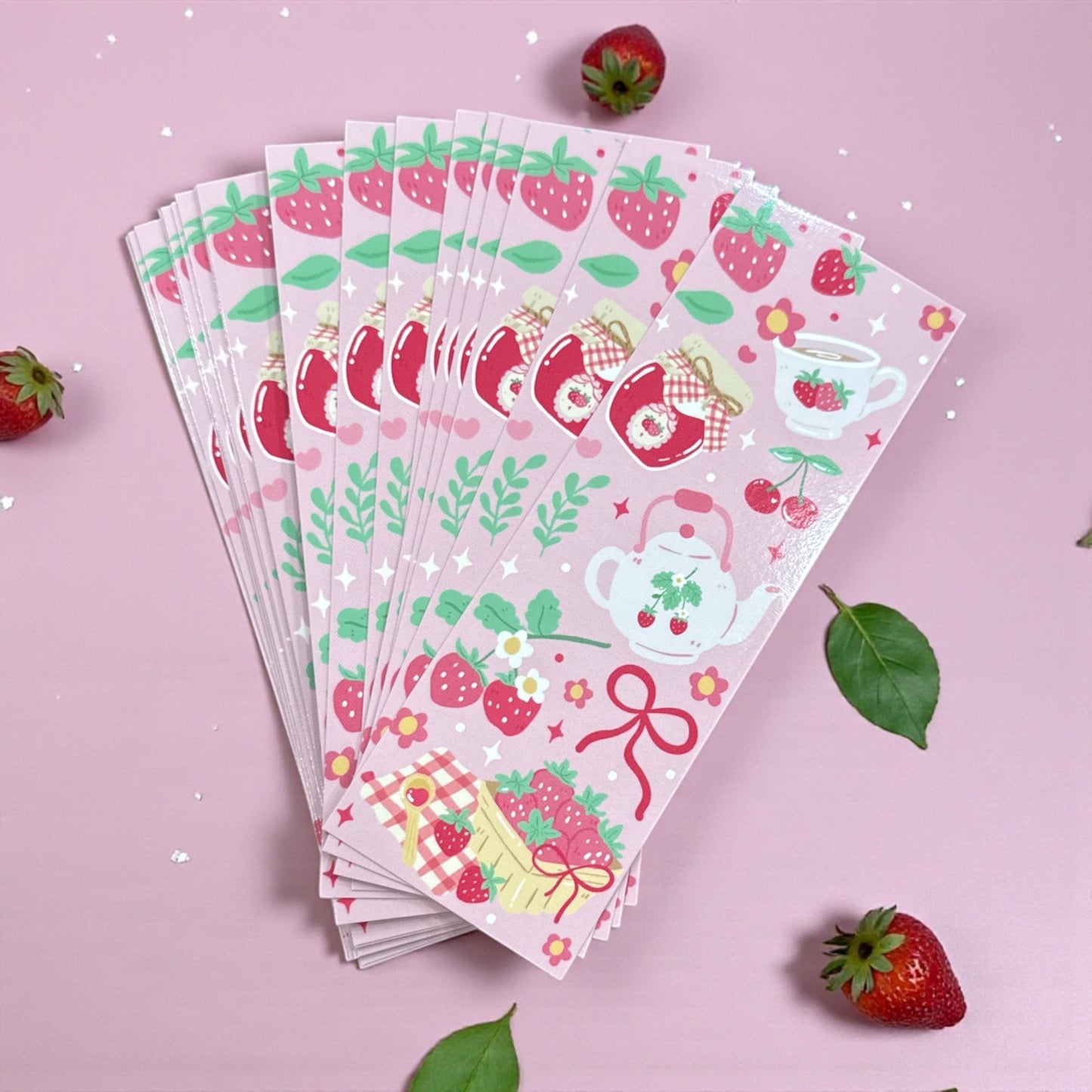 Strawberry Lover Flower - Decorative Bookmark – For Book & Planner Lovers