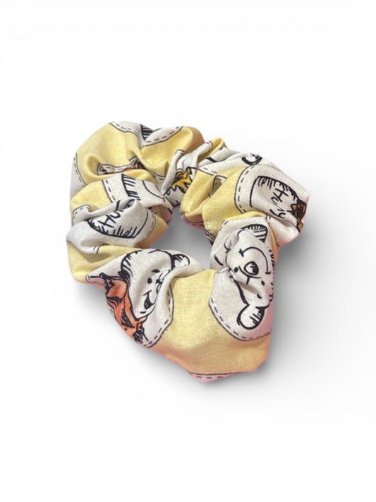 Yellow Bear Soft Pastel Scrunchie– Cotton Fabric – Soft & Lovey 🎀 - Chouchou