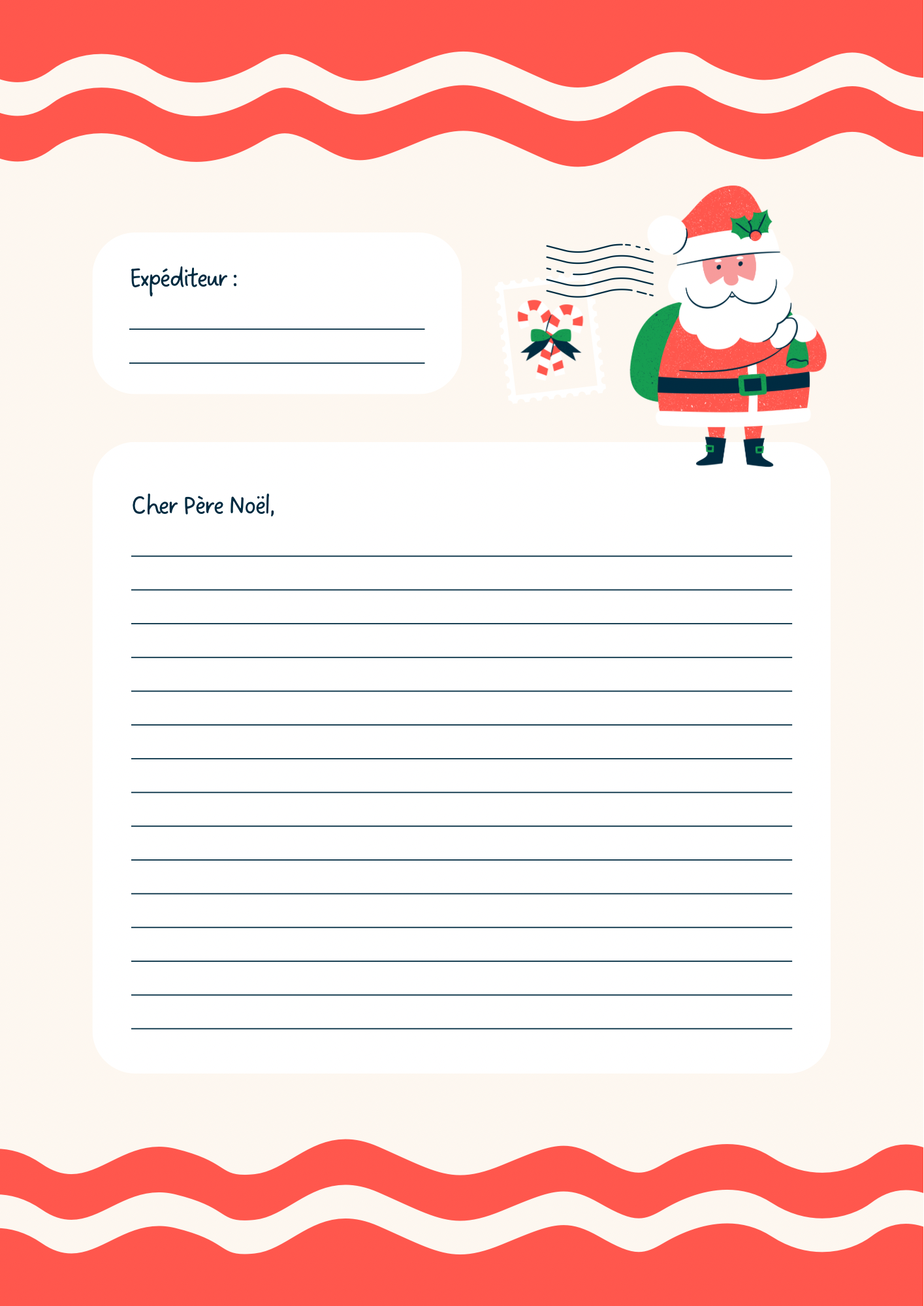 PDF Lettre Père Noël 🎅 à imprimer