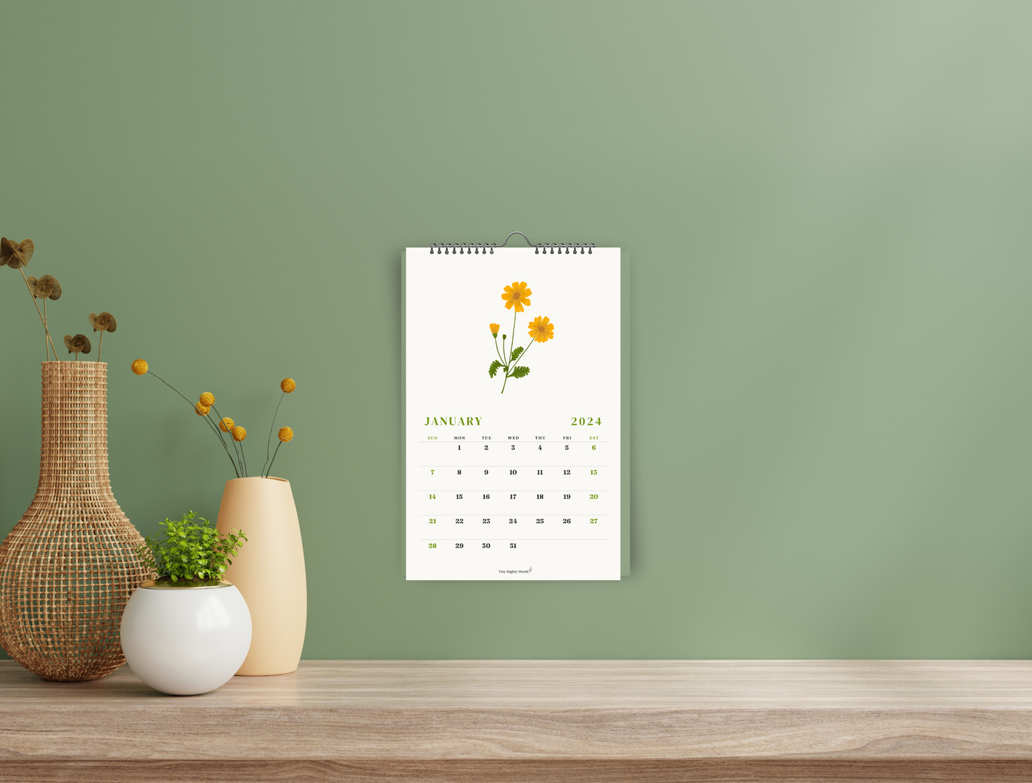 2024 Large Calendar Floral / Color