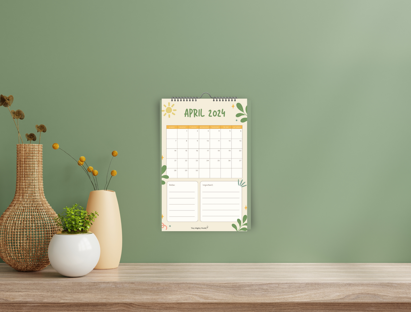 2024 Large Calendar Floral / Color