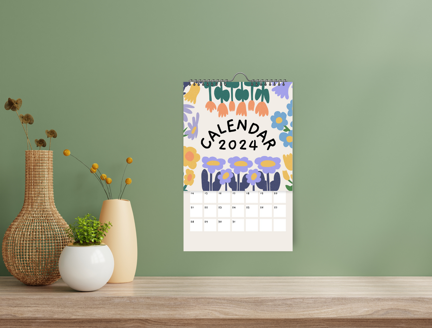 2024 Large Calendar Floral / Color