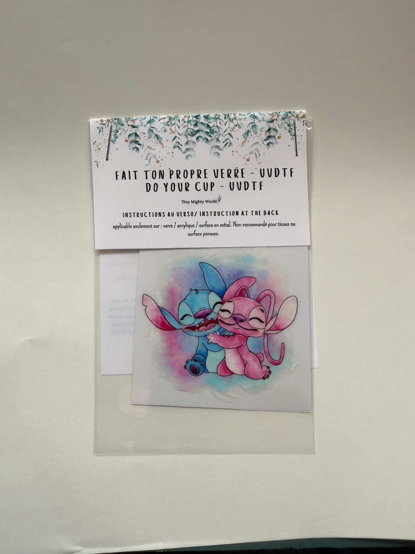Autocollant pour tasse UVDTF 2 pouces - Ami bleu et ange