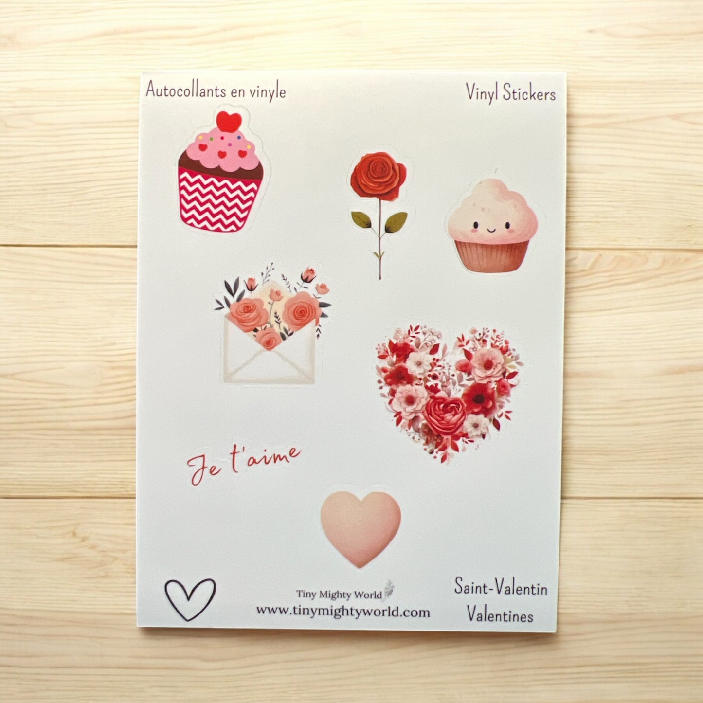 Valentines Vinyl Sticker Sheet - Small