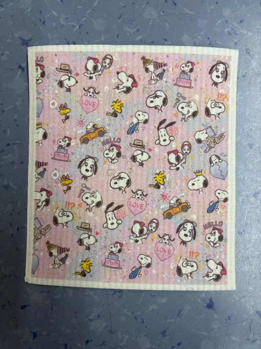 Pink White Dog- Essui Tout Suedois