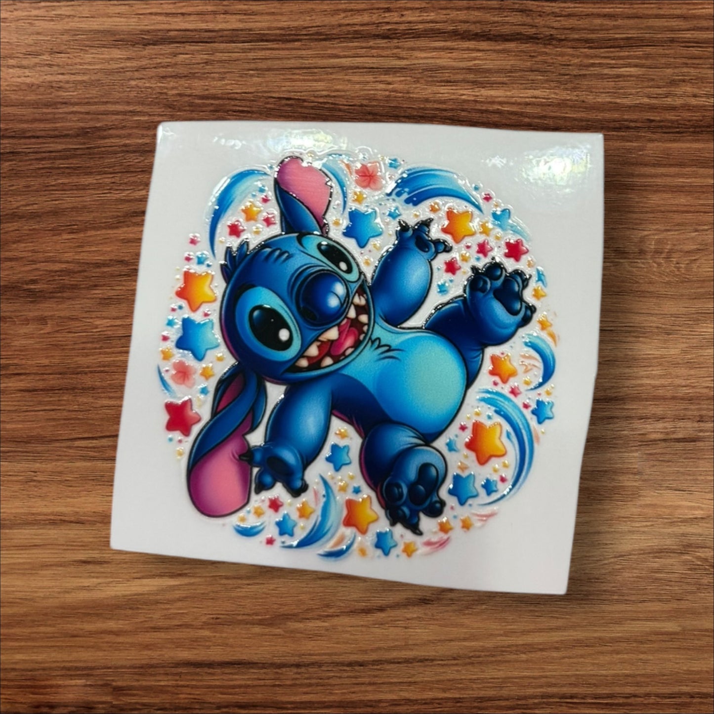 UVDTF Cup Sticker 2 inch - Falling blue alien