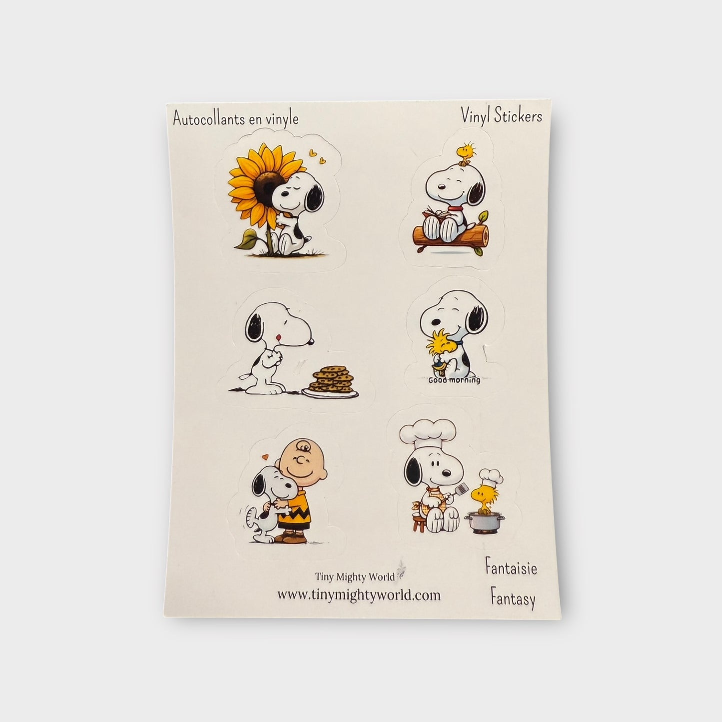 White dog Yellow Bird Mix Vinyl Sticker Sheet - Small
