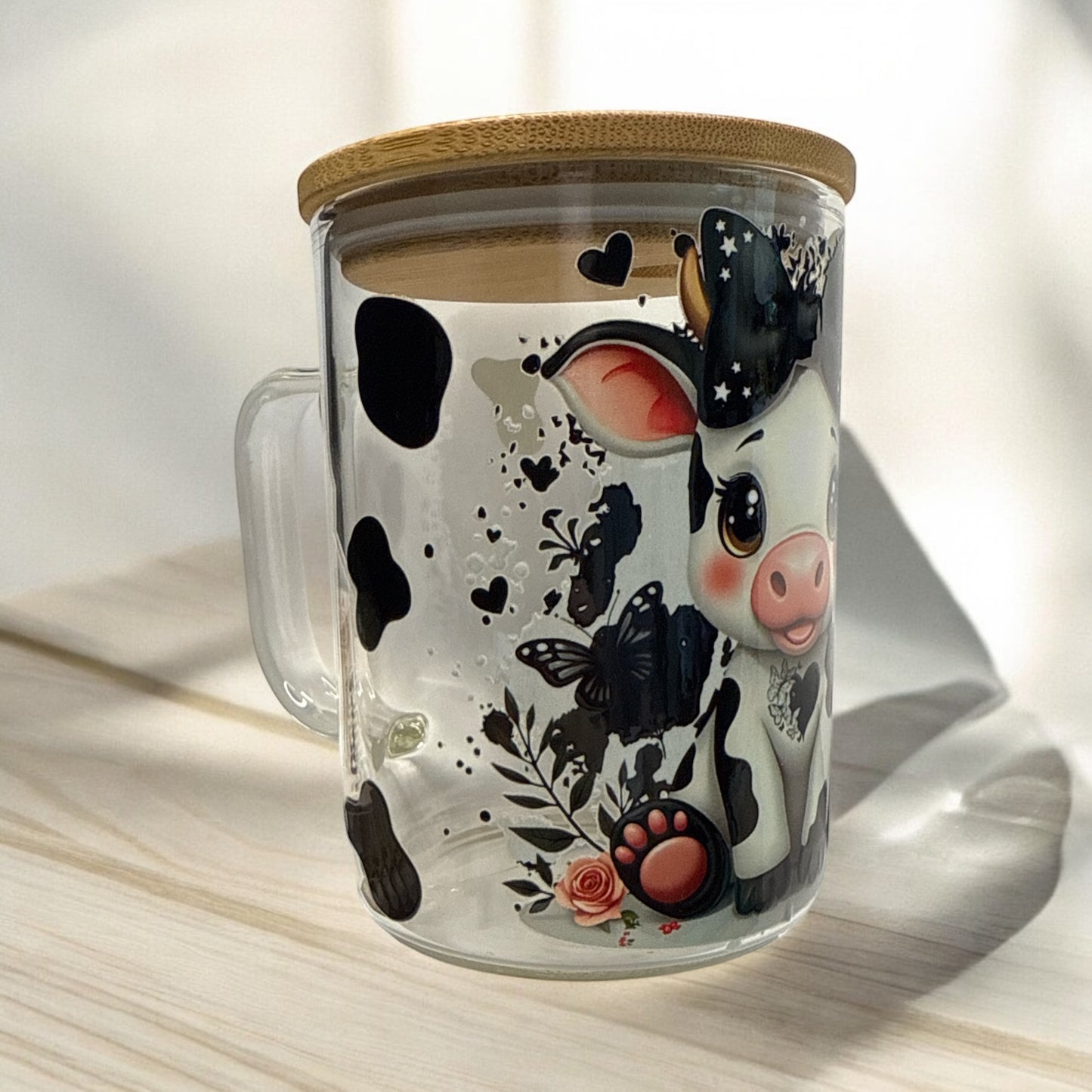 Tasse à vache à nœud noir 17 oz