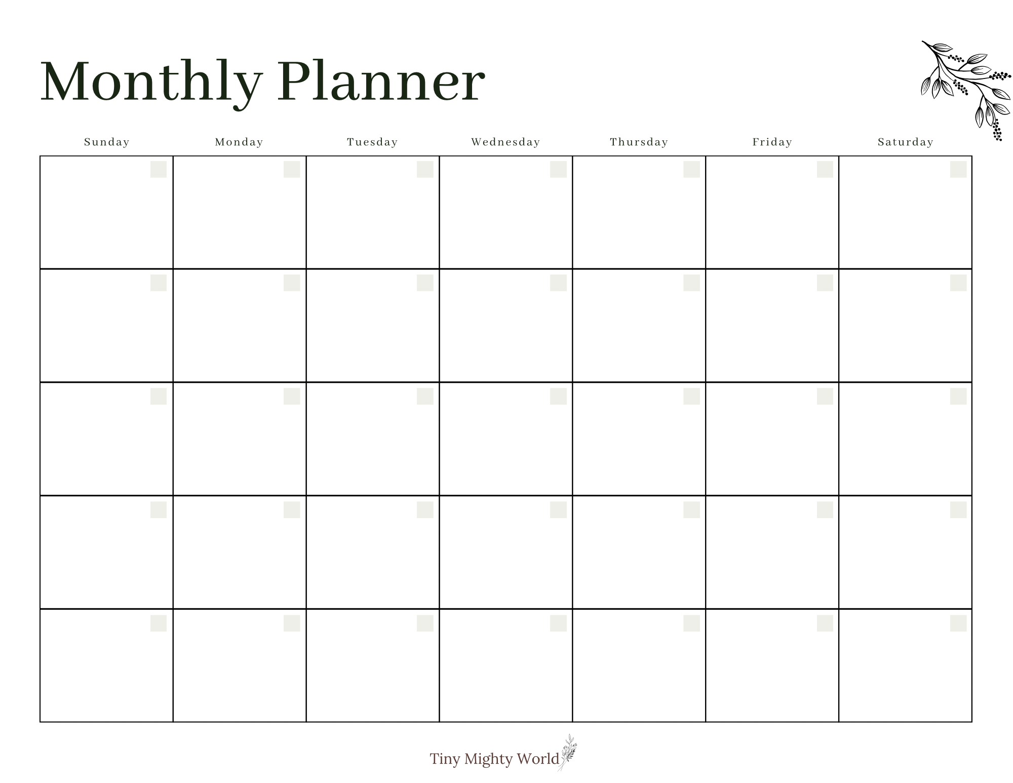 Planner – Tiny Mighty World