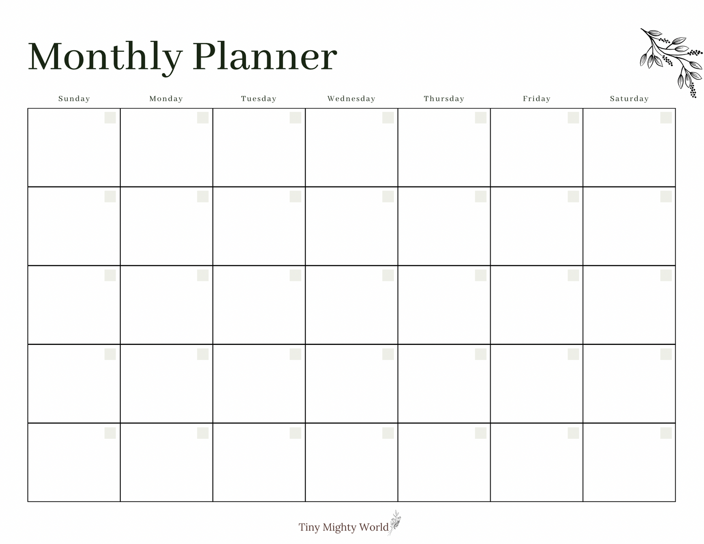 Minimalist Monthly Planner PDF