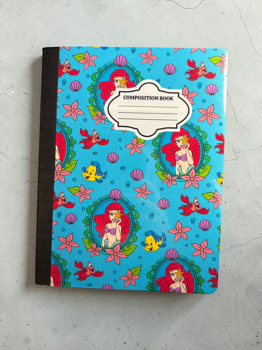 Mermaid fish Summer Blue  - Composition Notebook – 7x10 inches, 100 Lined Pages – Trendy Stationery