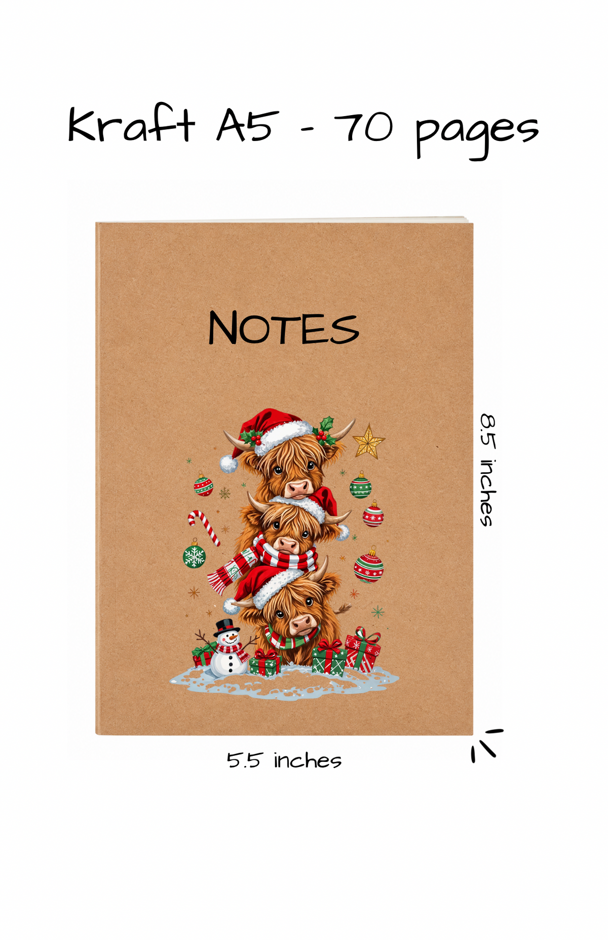 KRAFT NOTEBOOK A5 - 2026 COLLECTION CHRISTMAS