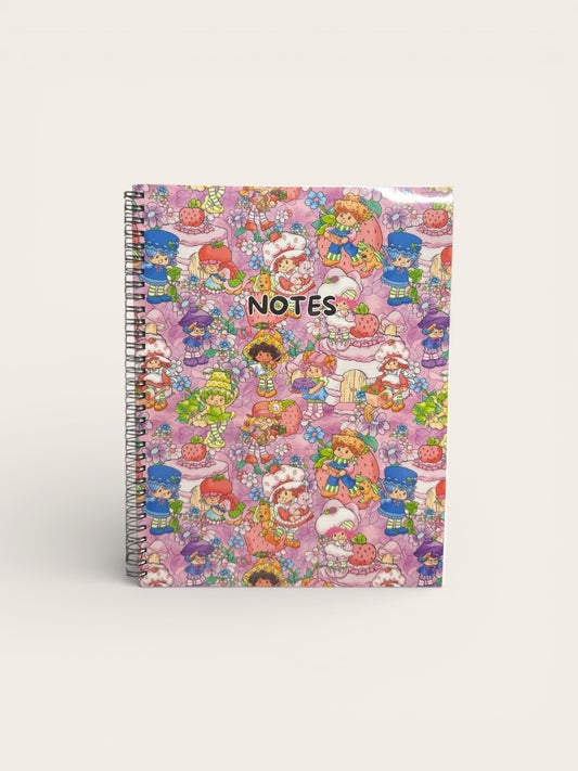 Strawberry Flower Girl - Letter Size Lined Notebook – 80 Pages | Minimal Everyday Writing Journal