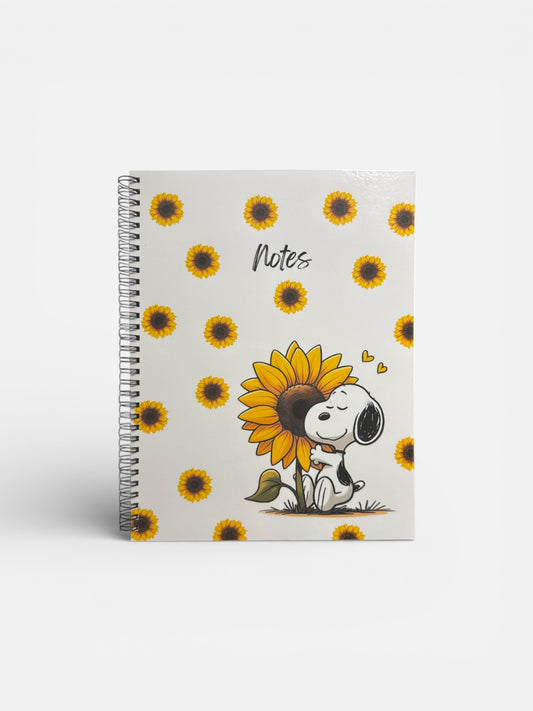White Dog Sunflower - Letter Size Lined Notebook – 80 Pages | Minimal Everyday Writing Journal