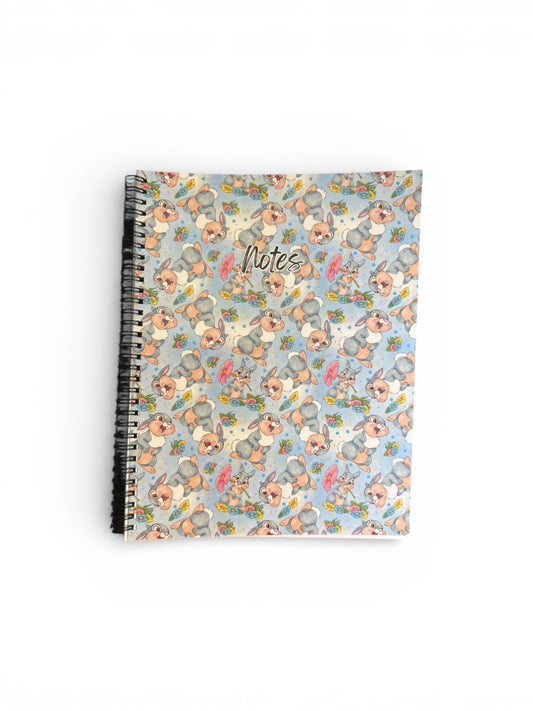 Rabbit Flower Fantasy - Letter Size Lined Notebook – 80 Pages | Minimal Everyday Writing Journal