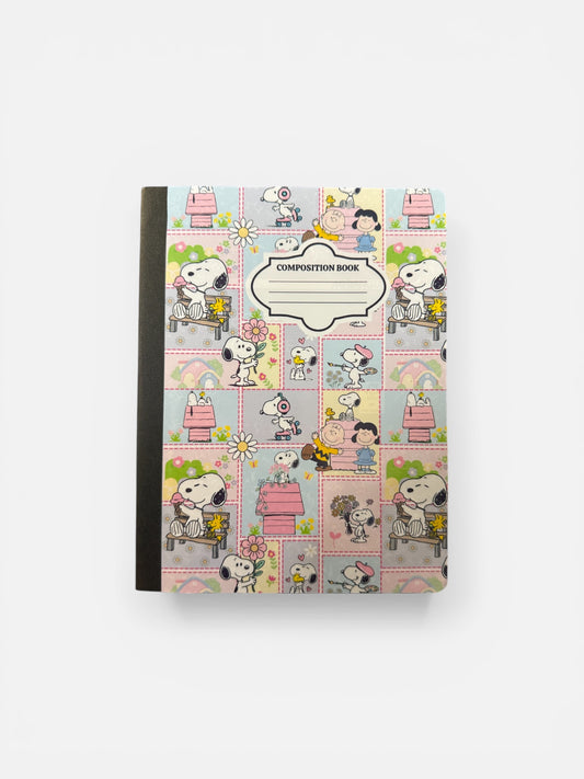 White Dog -Summer - Composition Notebook – 7x10 inches, 100 Lined Pages – Trendy Stationery