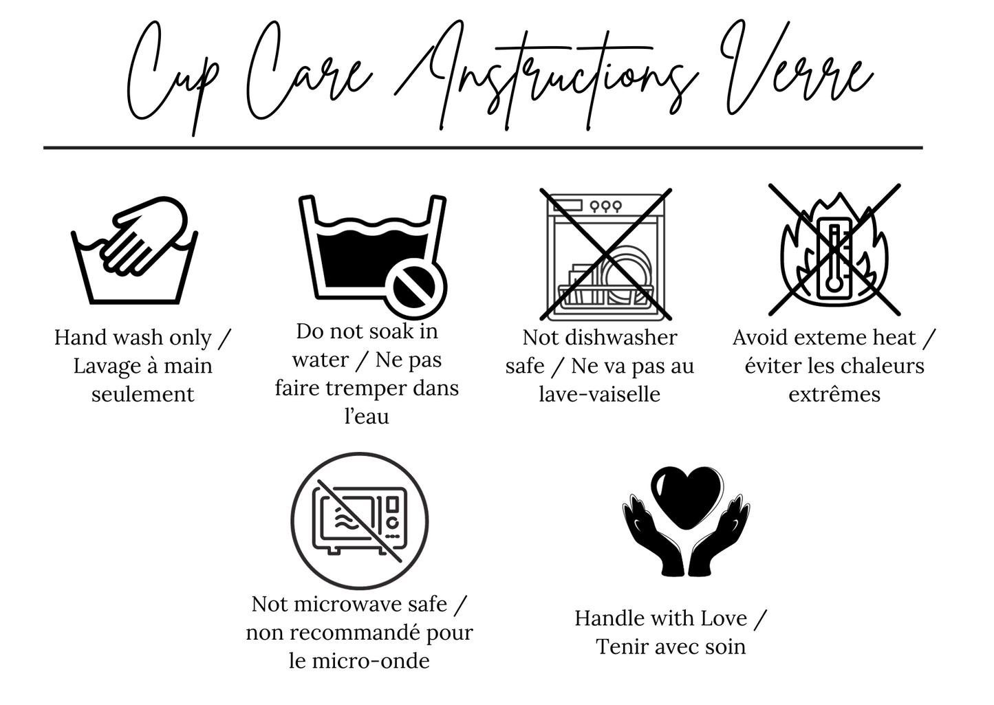 Cup Care Instructions (50 units)