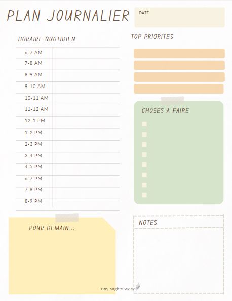 MINIMALIST DAILY PLANNER