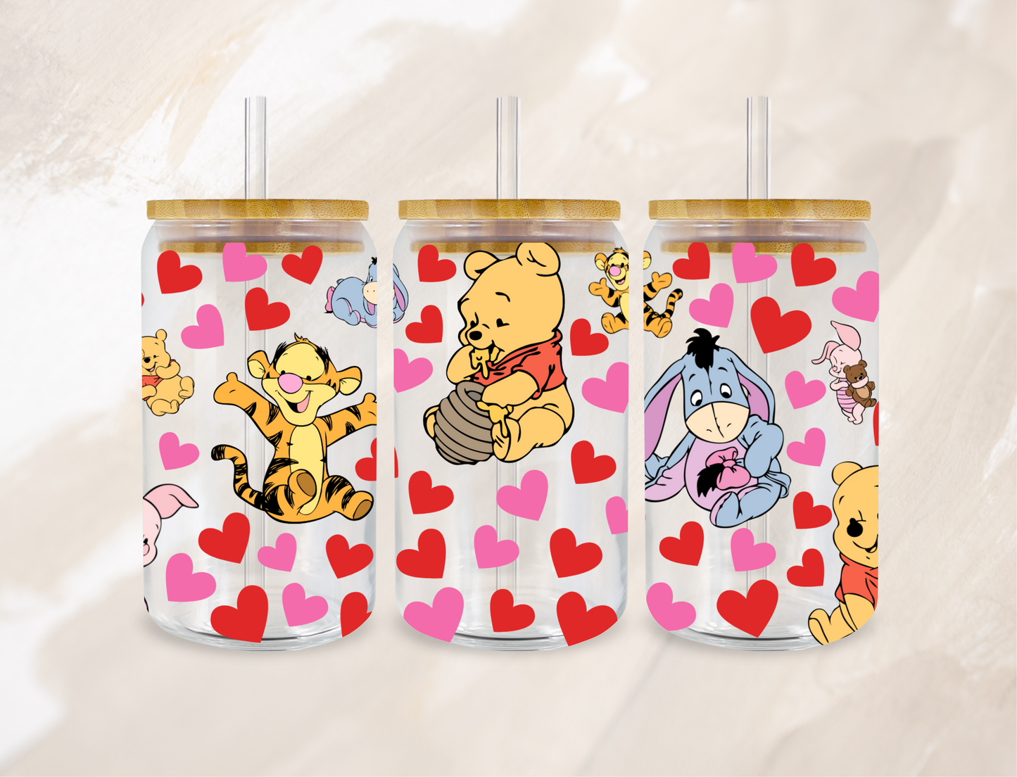 UVDTF TRANSFER CUP WRAP - RTS - Pooh Valentines