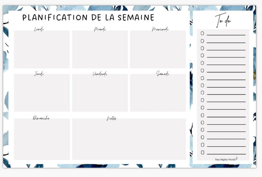 Bloc-notes hebdomadaire Fleur Bleue