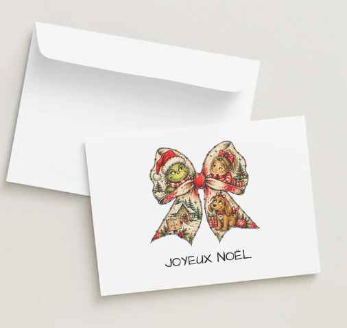 Grumpy Bow - Holiday Wishes Greeting Card 🎄 | Envelope Included