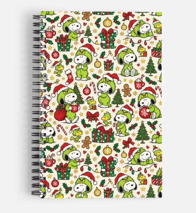 White Dog Grumpy Holiday - A5 Size Lined Notebook – 80 Pages | Minimal Everyday Writing Journal