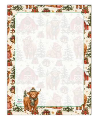 Highland Cow Holiday Cabin - 4.5x5.5 inch – Cute  Aesthetic – 50 Pages