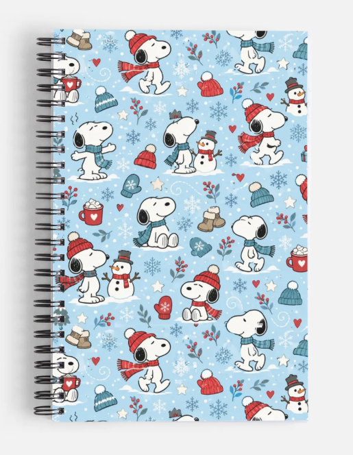 White Dog Christmas Holiday - 4.5x5.5 inch – Cute  Aesthetic – 50 Pages